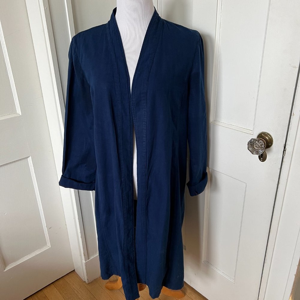 Eileen Fisher organic cotton indigo duster jacket